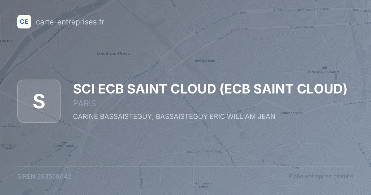 SCI ECB SAINT CLOUD (ECB SAINT CLOUD) — 393559042 — fiche entreprise
