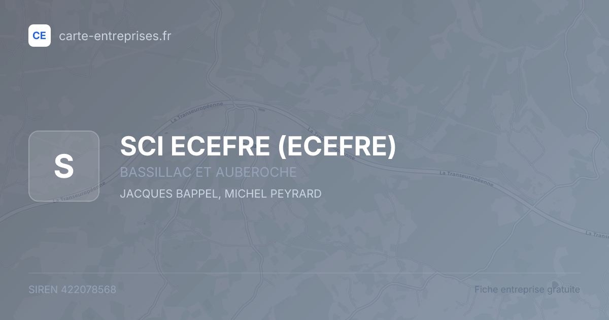 SCI ECEFRE (ECEFRE) — 422078568 — fiche entreprise
