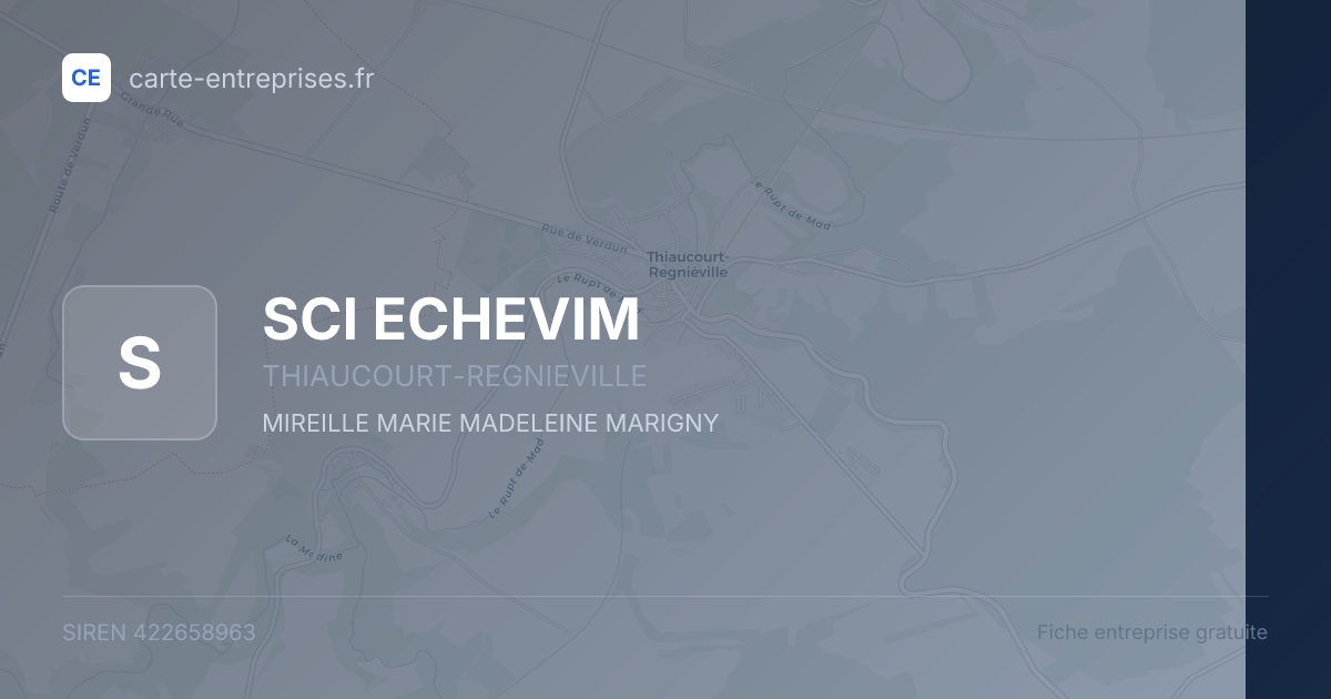 SCI ECHEVIM — 422658963 — fiche entreprise