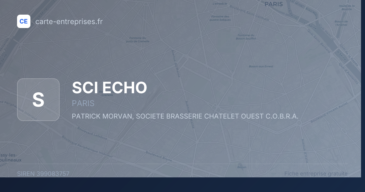 SCI ECHO — 399083757 — fiche entreprise