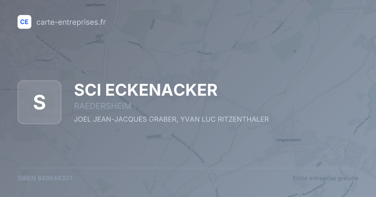 SCI ECKENACKER — 849644307 — fiche entreprise