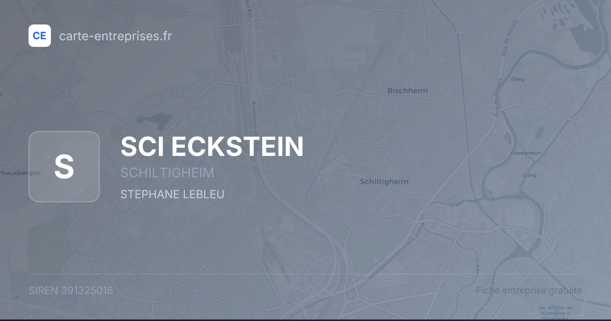 SCI ECKSTEIN — 391325016 — fiche entreprise