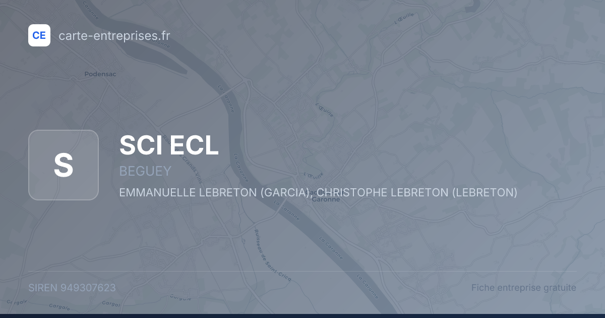 SCI ECL — 949307623 — fiche entreprise