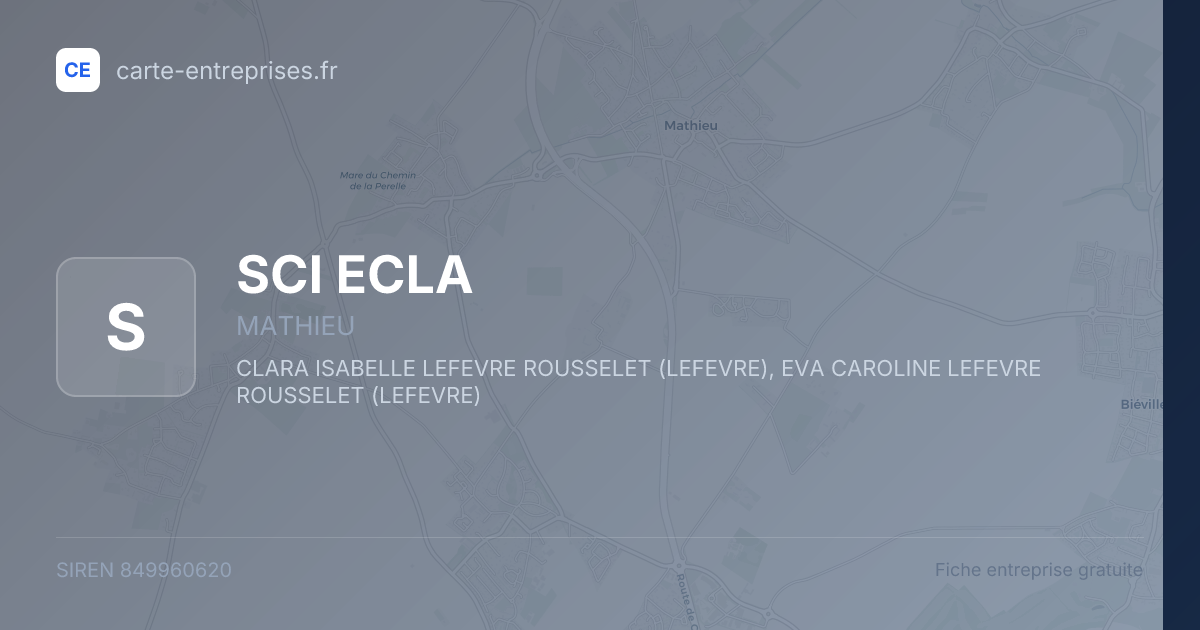 SCI ECLA — 849960620 — fiche entreprise