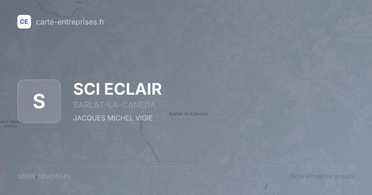 SCI ECLAIR — 381406545 — fiche entreprise