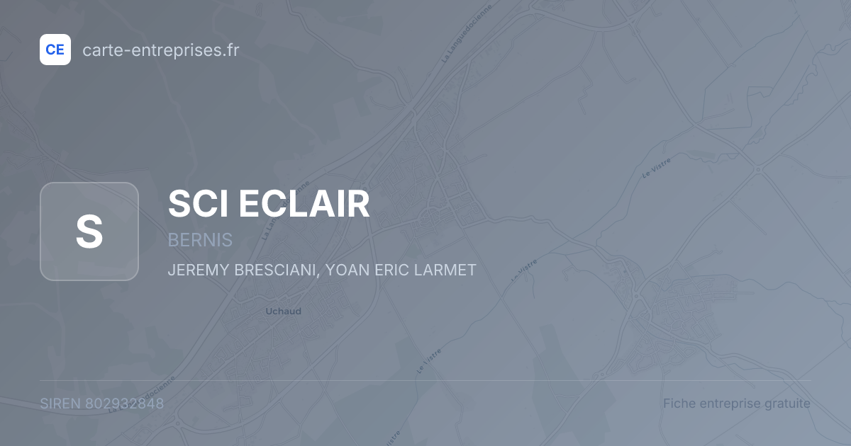 SCI ECLAIR — 802932848 — fiche entreprise