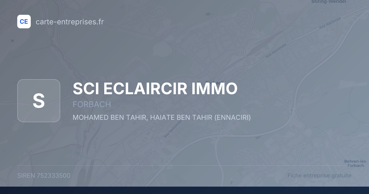 SCI ECLAIRCIR IMMO — 752333500 — fiche entreprise