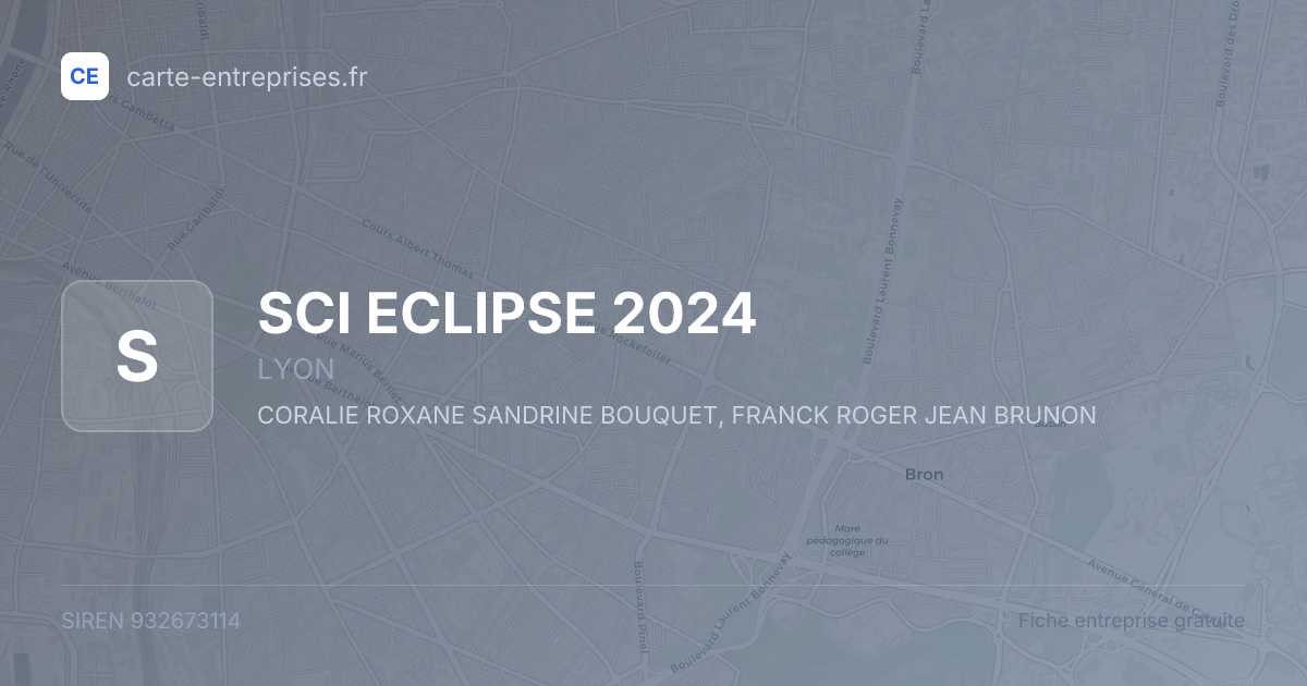 SCI ECLIPSE 2024 — 932673114 — fiche entreprise