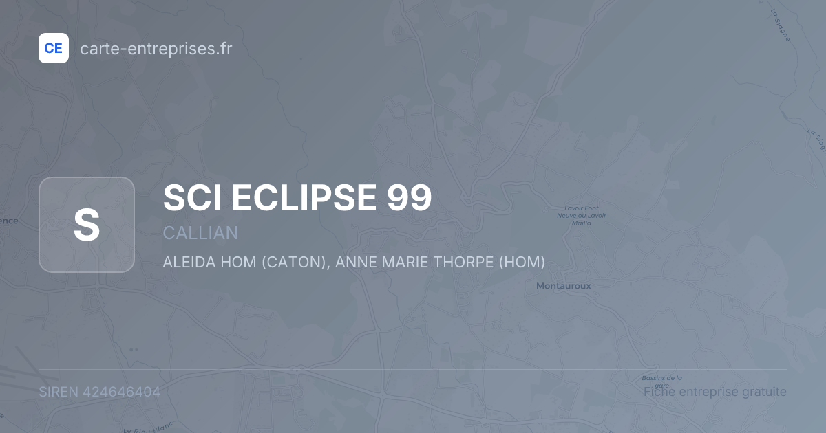 SCI ECLIPSE 99 — 424646404 — fiche entreprise
