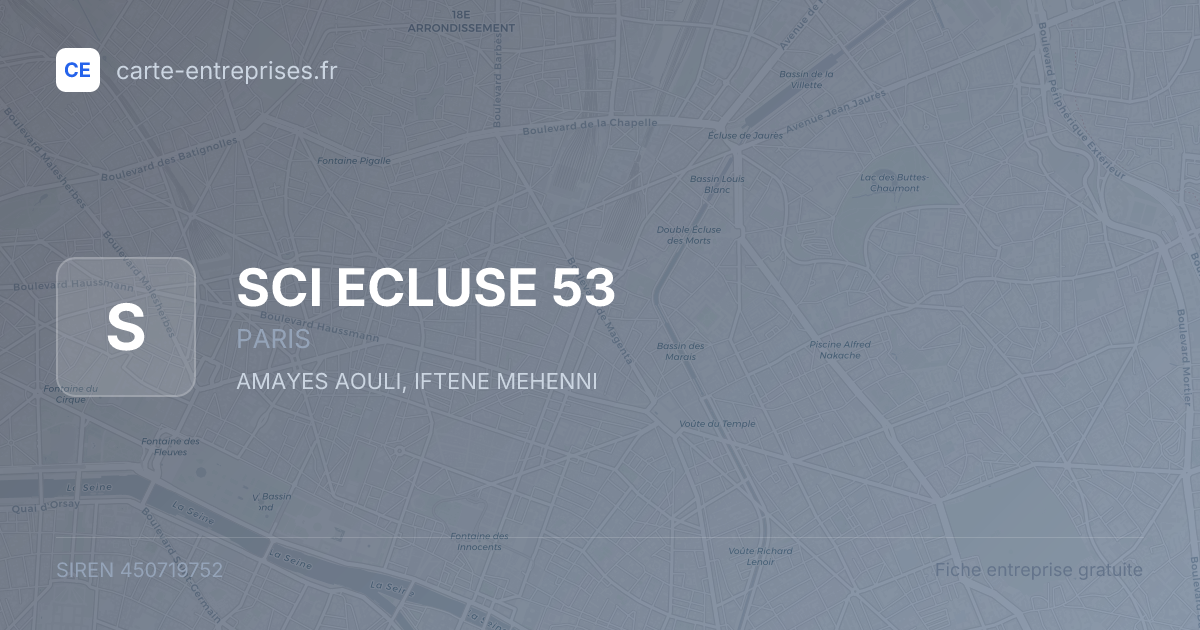 SCI ECLUSE 53 — 450719752 — fiche entreprise