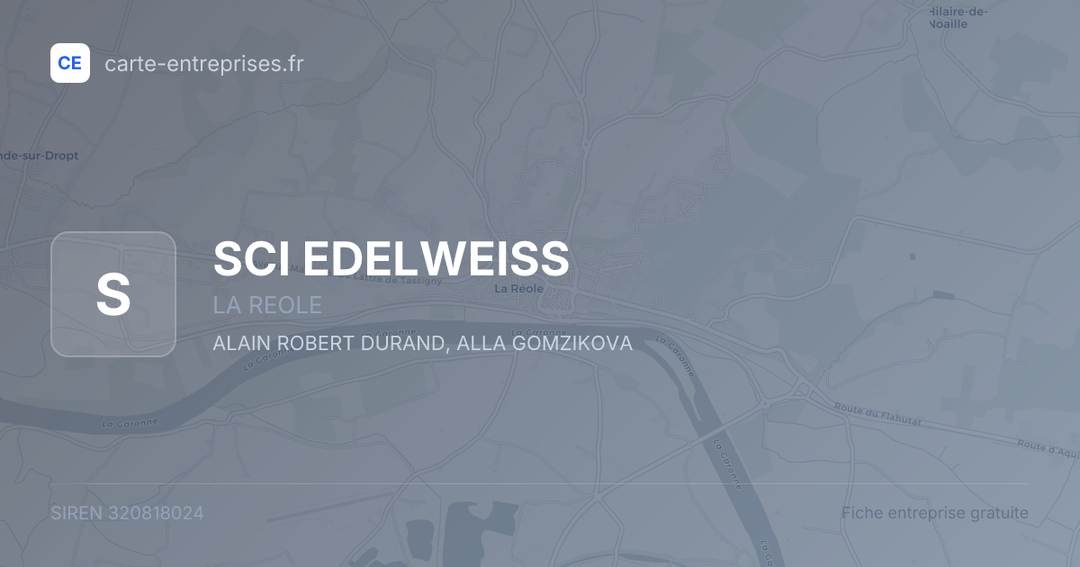 SCI EDELWEISS — 320818024 — fiche entreprise