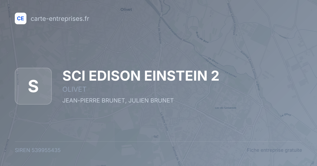 SCI EDISON EINSTEIN 2 — 539955435 — fiche entreprise