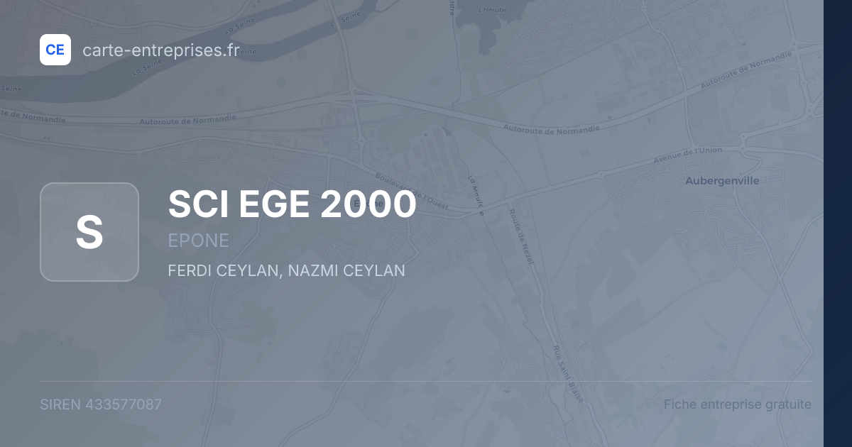 SCI EGE 2000 — 433577087 — fiche entreprise