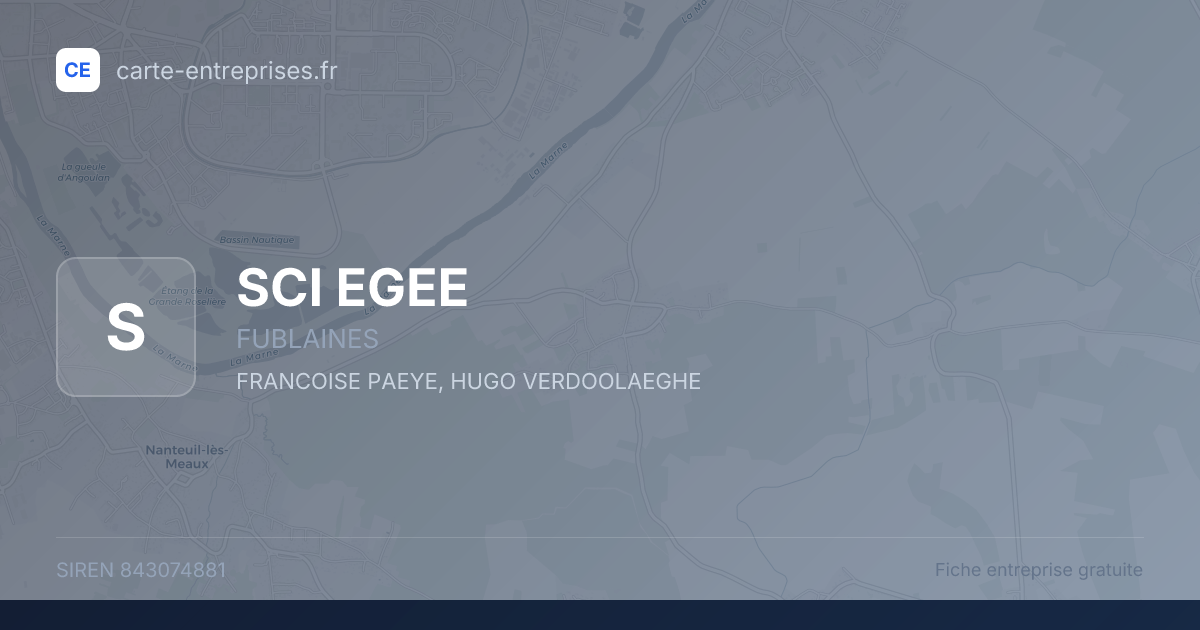 SCI EGEE — 843074881 — fiche entreprise