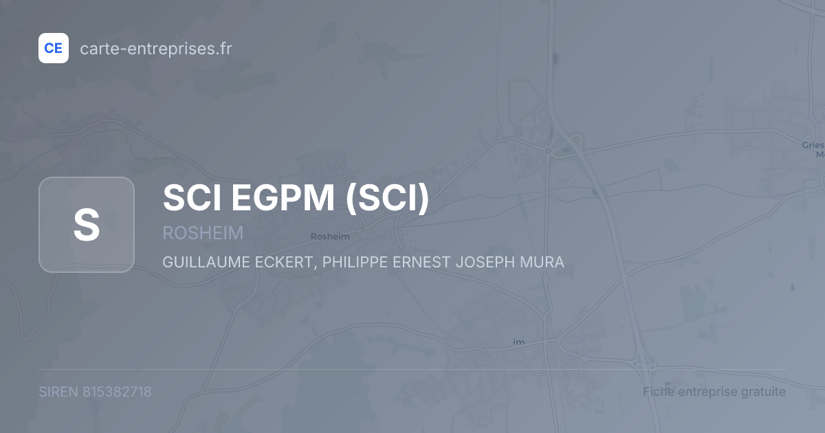 SCI EGPM (SCI) — 815382718 — fiche entreprise