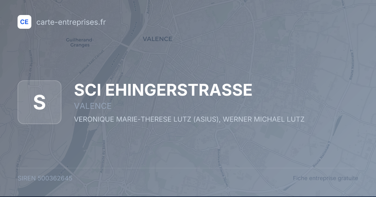 SCI EHINGERSTRASSE — 500362645 — fiche entreprise
