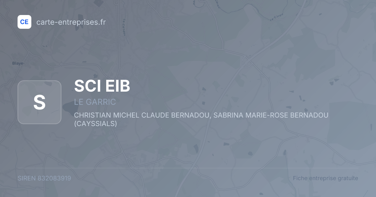 SCI EIB — 832083919 — fiche entreprise