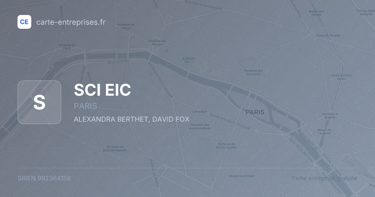 SCI EIC — 992364158 — fiche entreprise