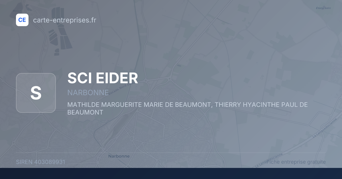 SCI EIDER — 403089931 — fiche entreprise