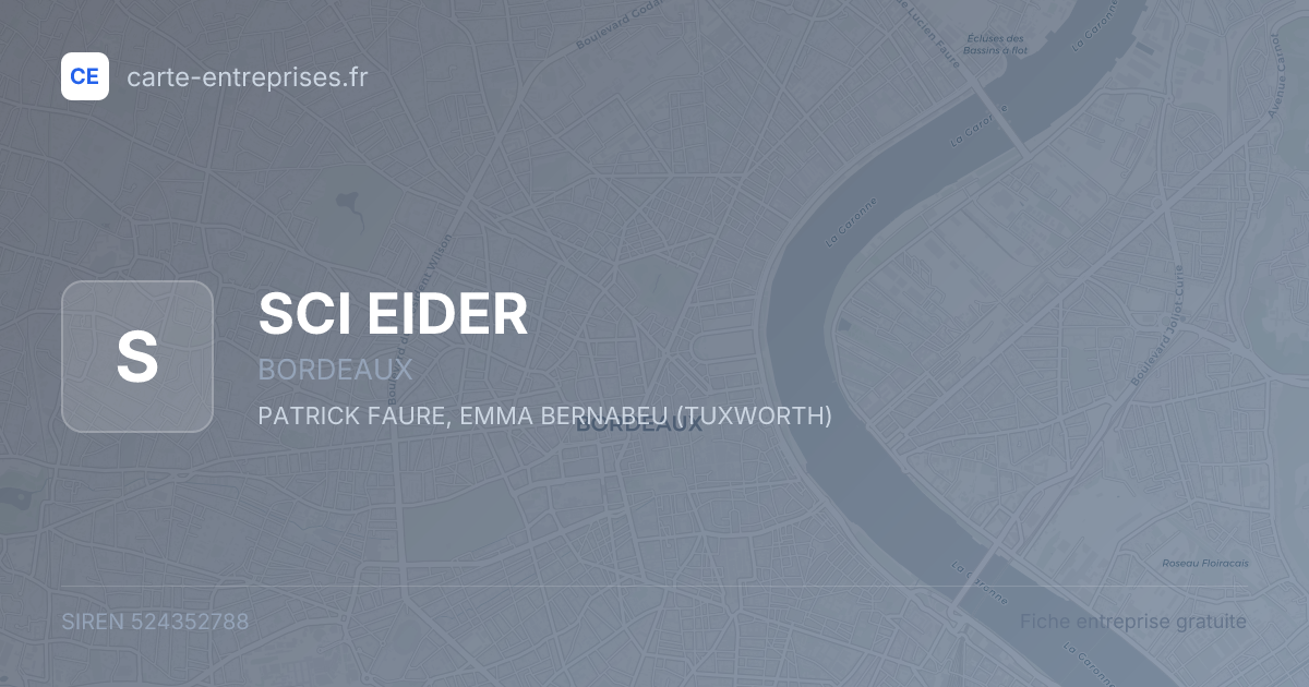 SCI EIDER — 524352788 — fiche entreprise