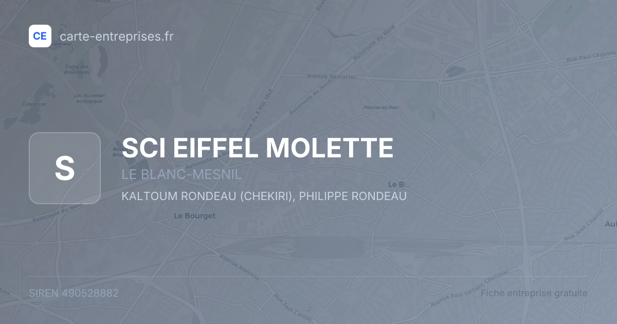 SCI EIFFEL MOLETTE — 490528882 — fiche entreprise