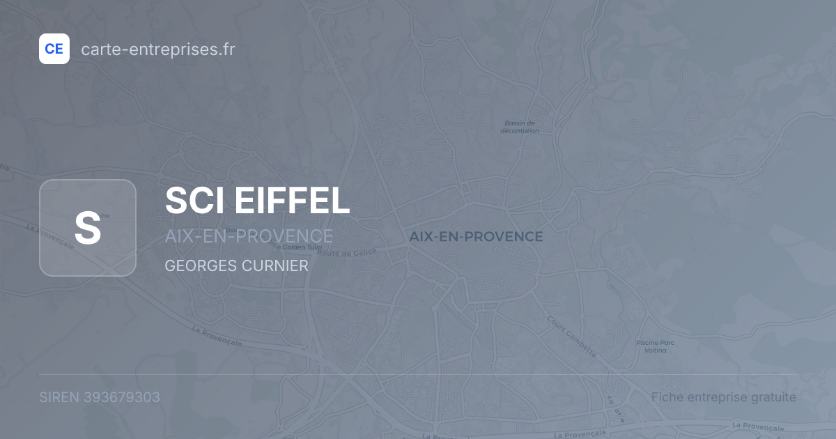 SCI EIFFEL — 393679303 — fiche entreprise