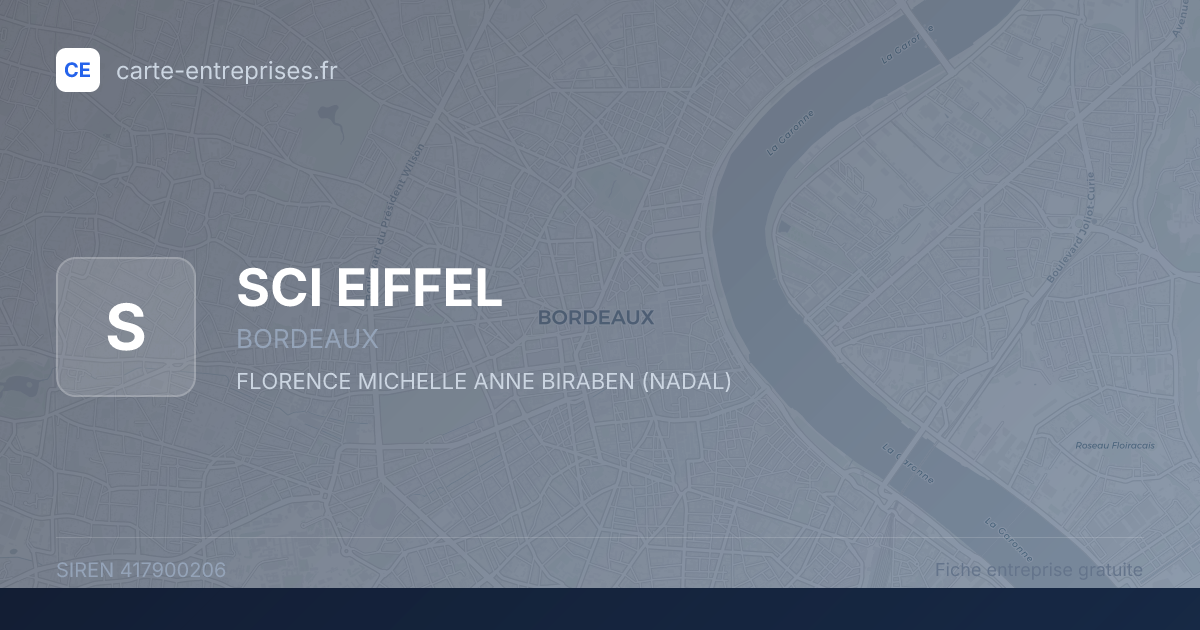 SCI EIFFEL — 417900206 — fiche entreprise
