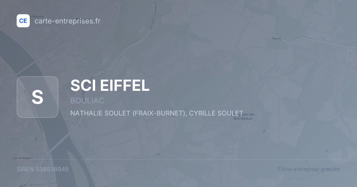 SCI EIFFEL — 538938945 — fiche entreprise