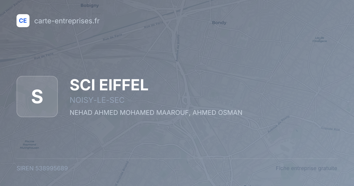 SCI EIFFEL — 538995689 — fiche entreprise