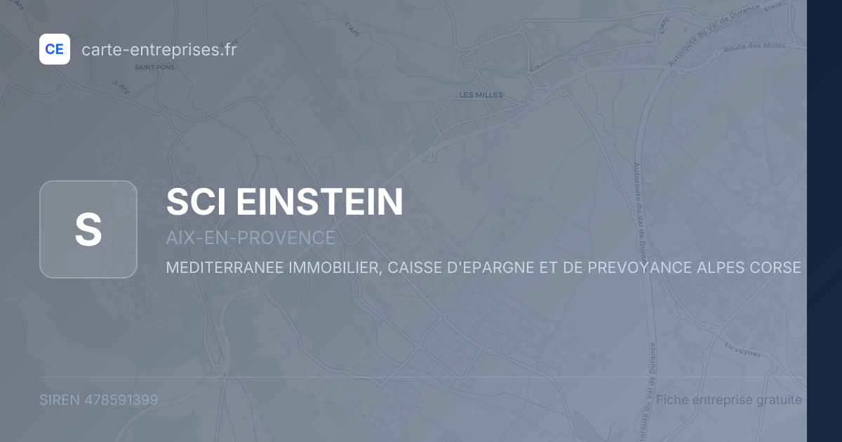 SCI EINSTEIN — 478591399 — fiche entreprise
