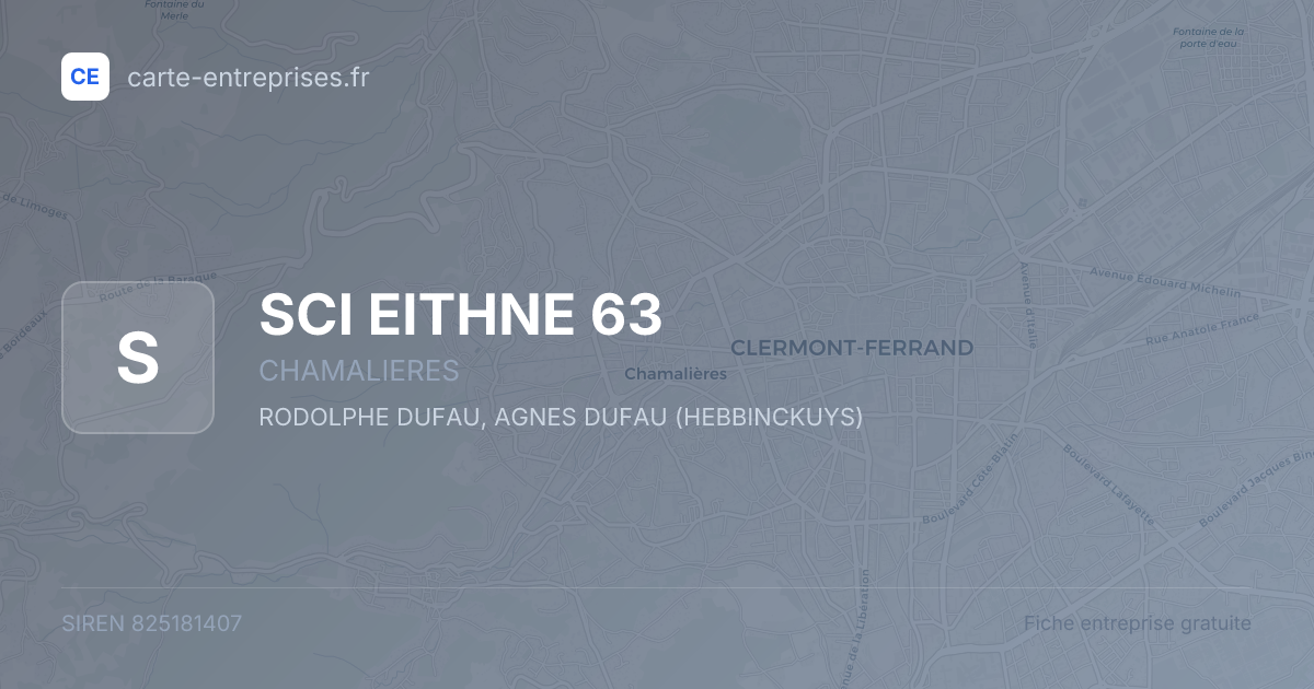 SCI EITHNE 63 — 825181407 — fiche entreprise