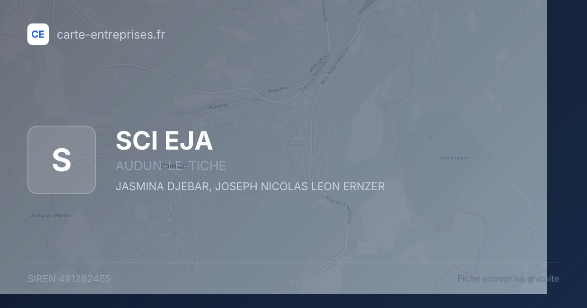 SCI EJA — 481282465 — fiche entreprise