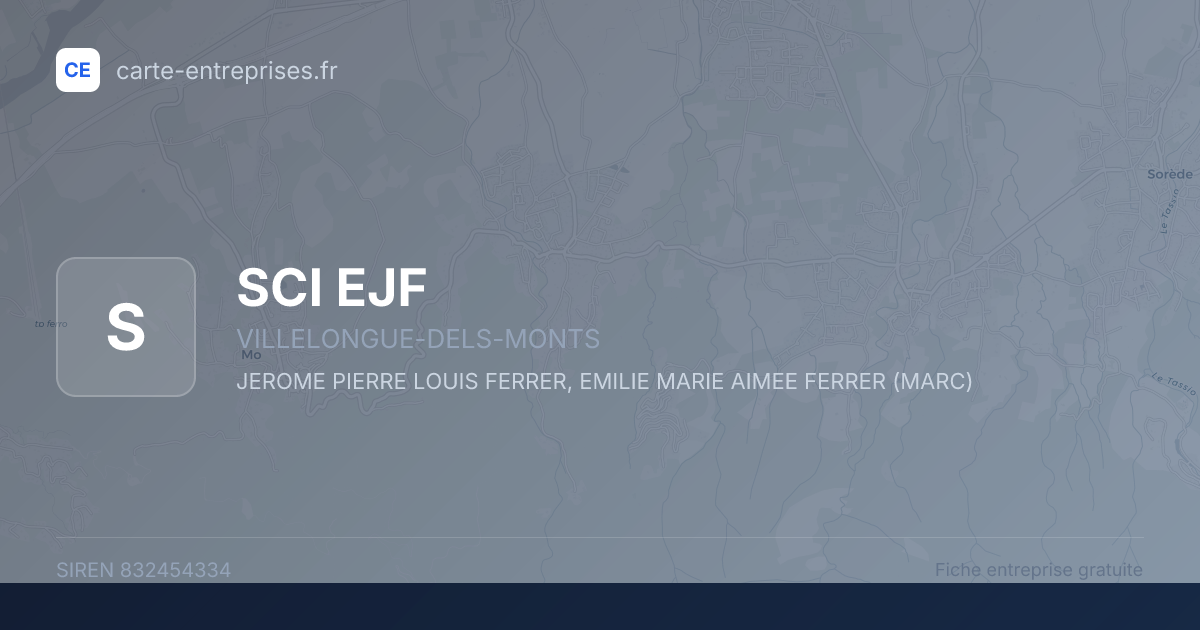 SCI EJF — 832454334 — fiche entreprise