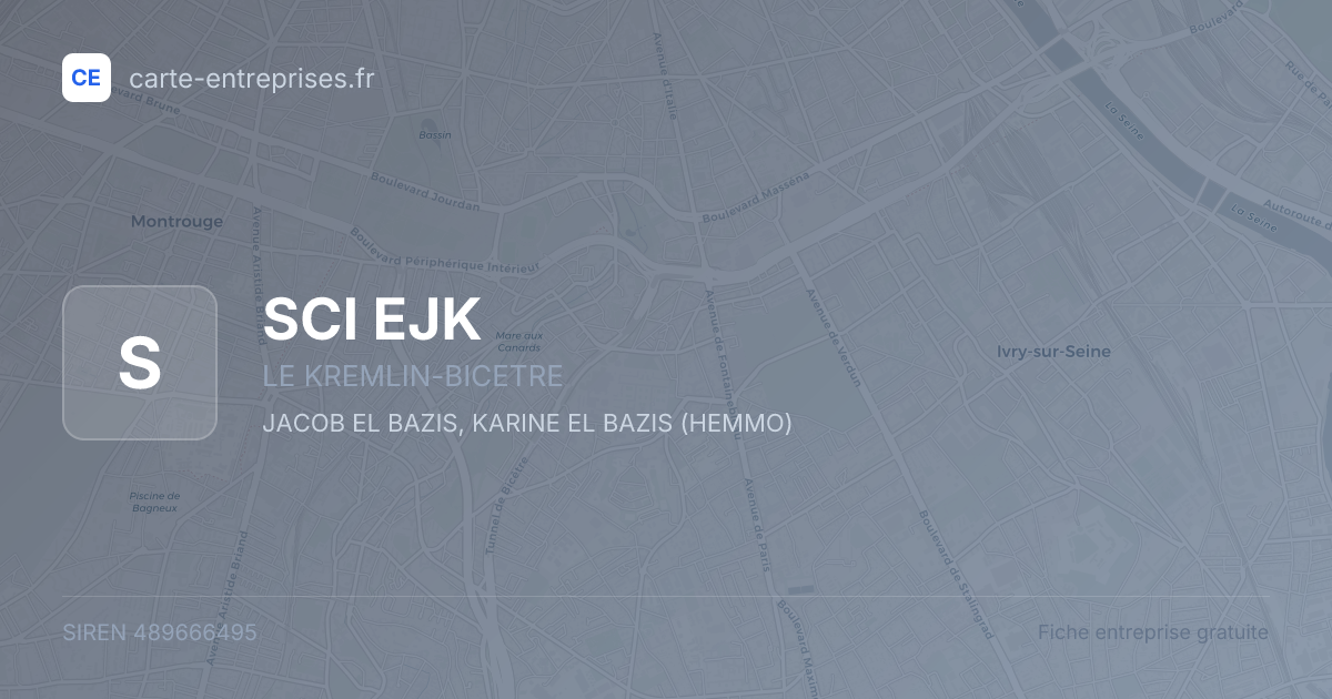SCI EJK — 489666495 — fiche entreprise