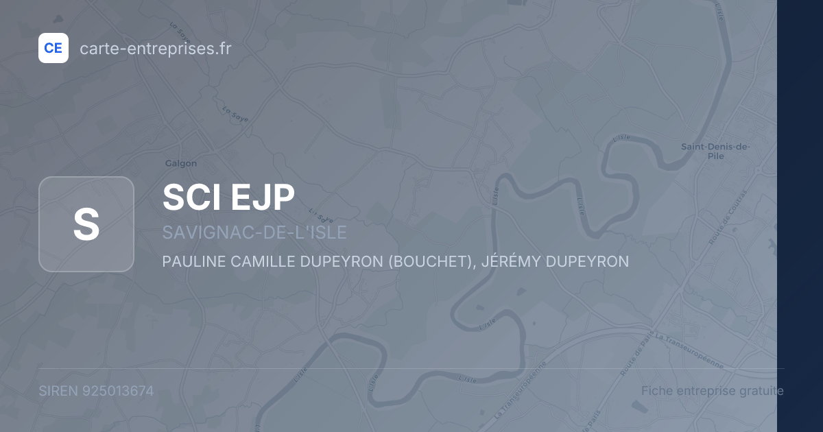 SCI EJP — 925013674 — fiche entreprise
