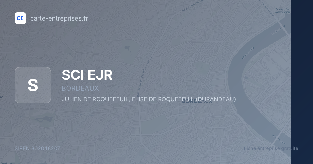 SCI EJR — 802048207 — fiche entreprise