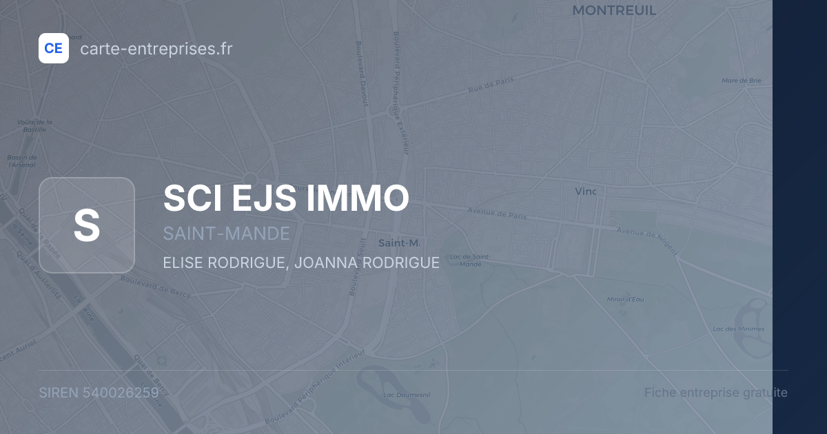 SCI EJS IMMO — 540026259 — fiche entreprise