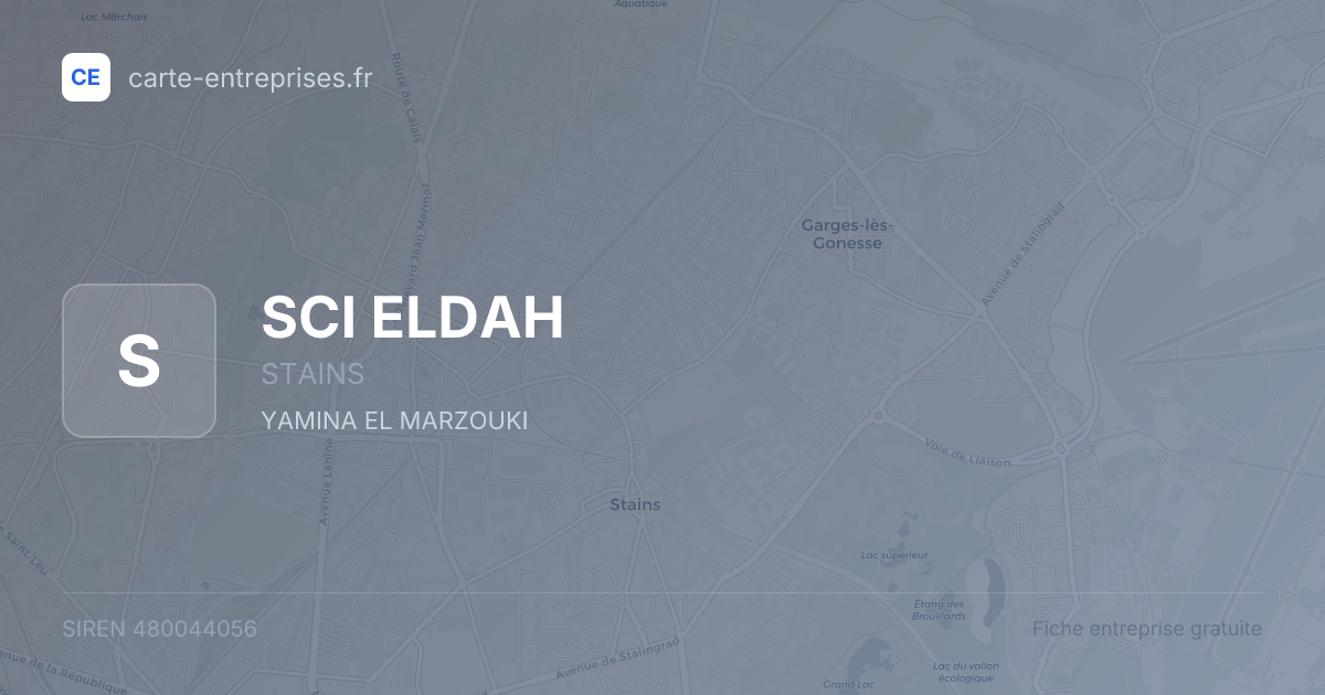 SCI ELDAH — 480044056 — fiche entreprise