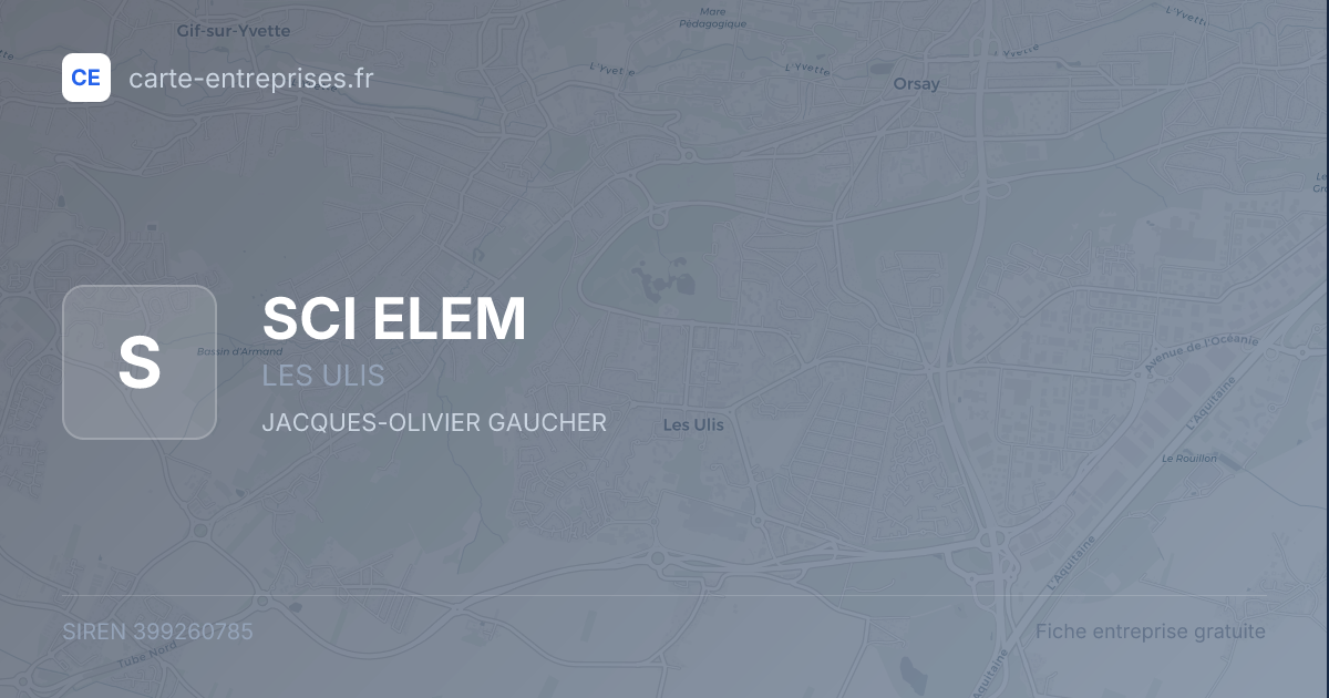 SCI ELEM — 399260785 — fiche entreprise