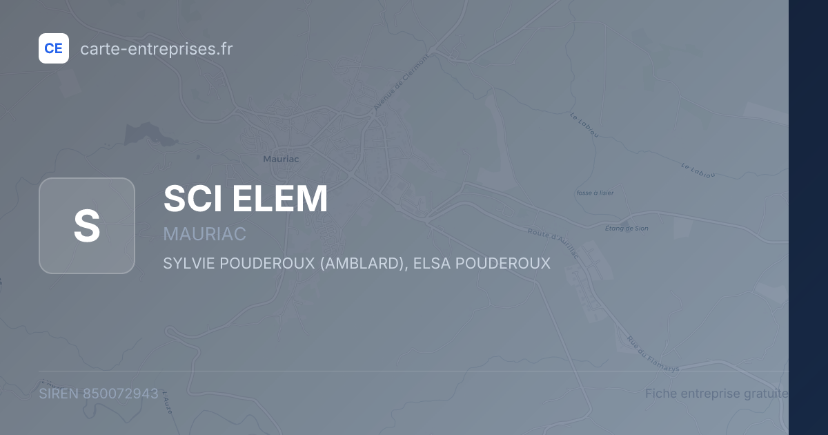 SCI ELEM — 850072943 — fiche entreprise