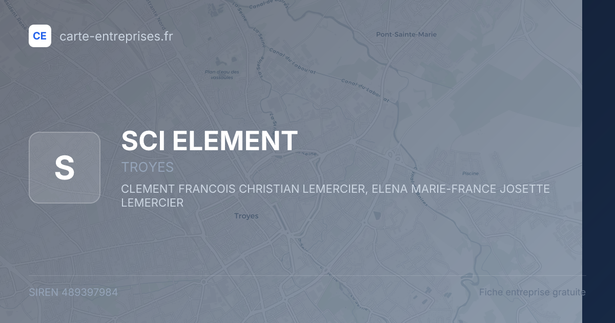 SCI ELEMENT — 489397984 — fiche entreprise