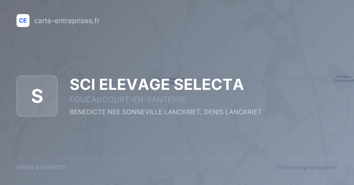 SCI ELEVAGE SELECTA — 490190105 — fiche entreprise