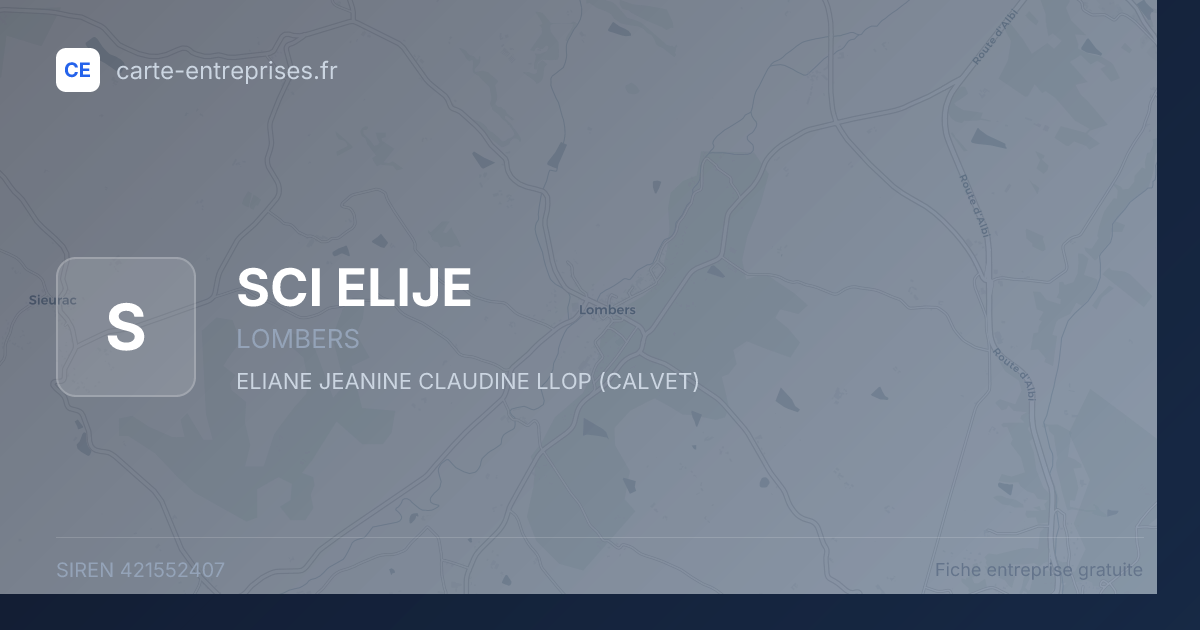 SCI ELIJE — 421552407 — fiche entreprise