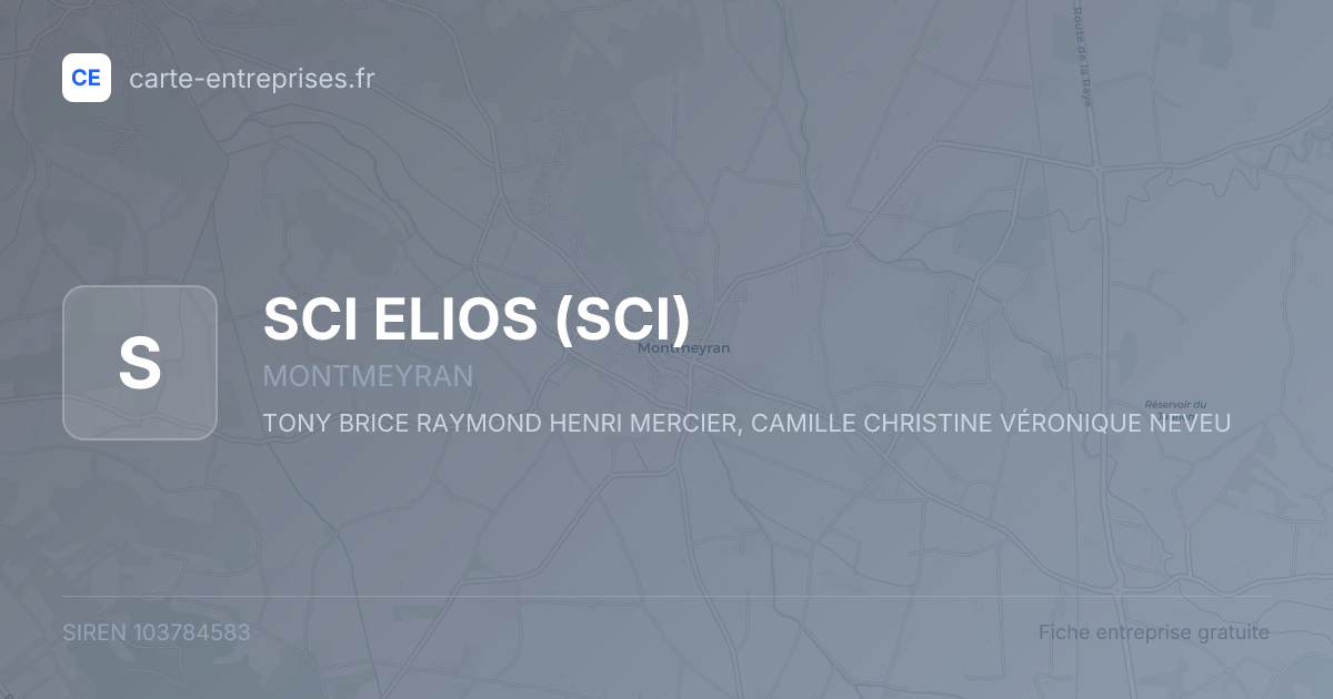 SCI ELIOS (SCI) — 103784583 — fiche entreprise