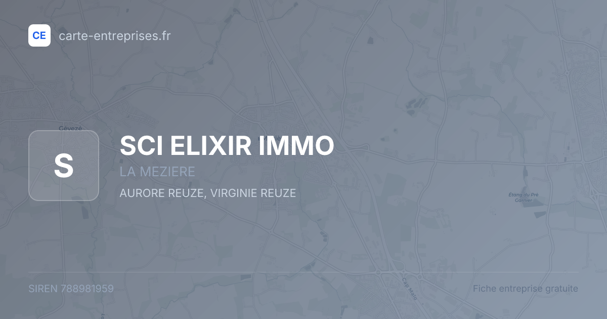 SCI ELIXIR IMMO — 788981959 — fiche entreprise