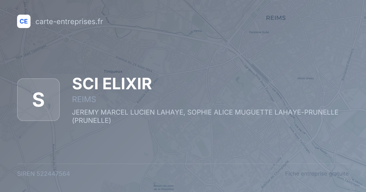 SCI ELIXIR — 522447564 — fiche entreprise