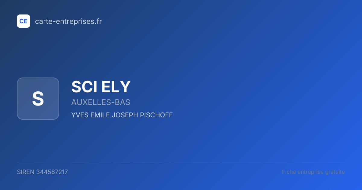 SCI ELY — 344587217 — fiche entreprise