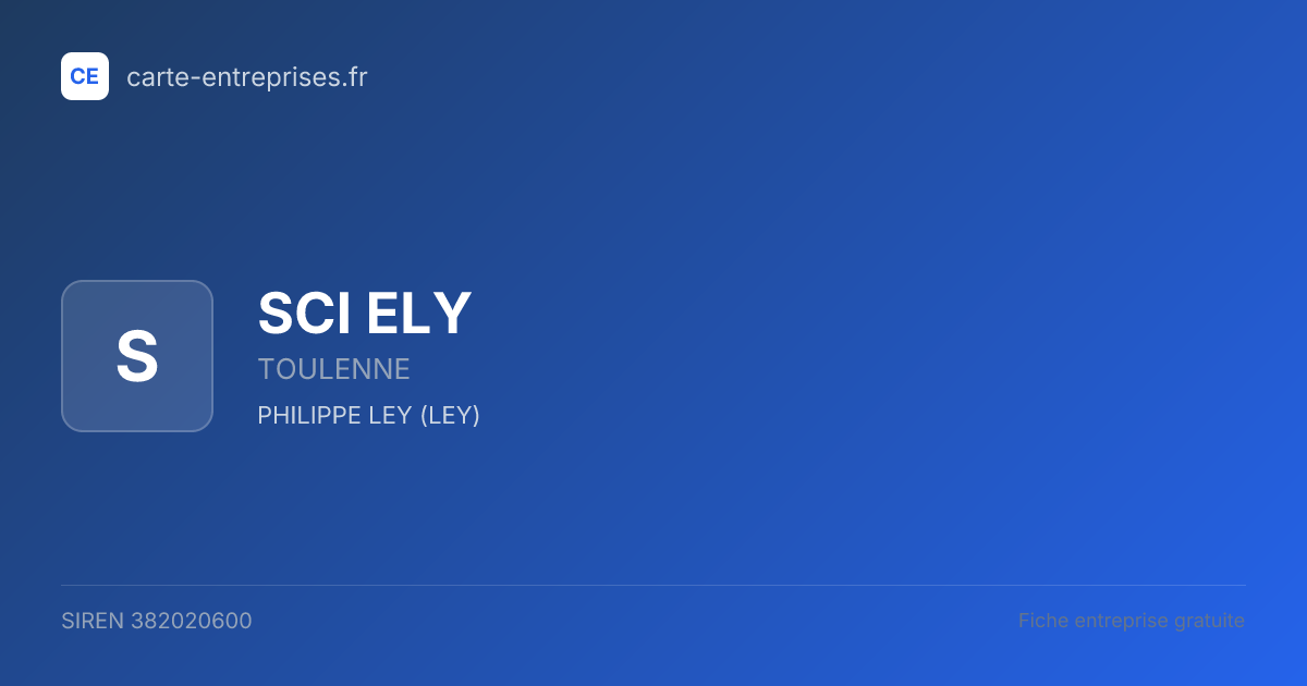 SCI ELY — 382020600 — fiche entreprise
