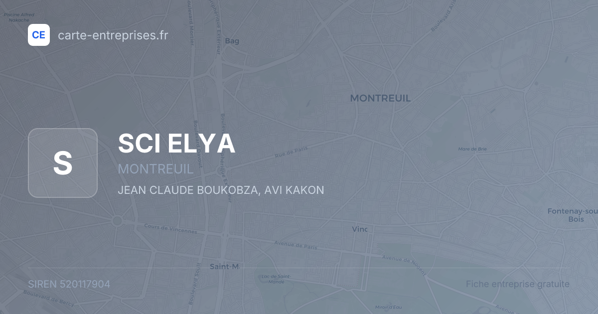 SCI ELYA — 520117904 — fiche entreprise