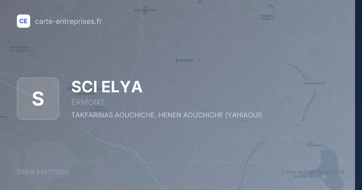 SCI ELYA — 848775052 — fiche entreprise